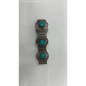 Beautiful Vintage 925 Sterling Silver & Turquoise Bracelet Made in Turkey 31.48g